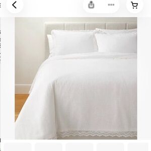 Studio McGee King White Lace Border Cotton Slub Comforter Set